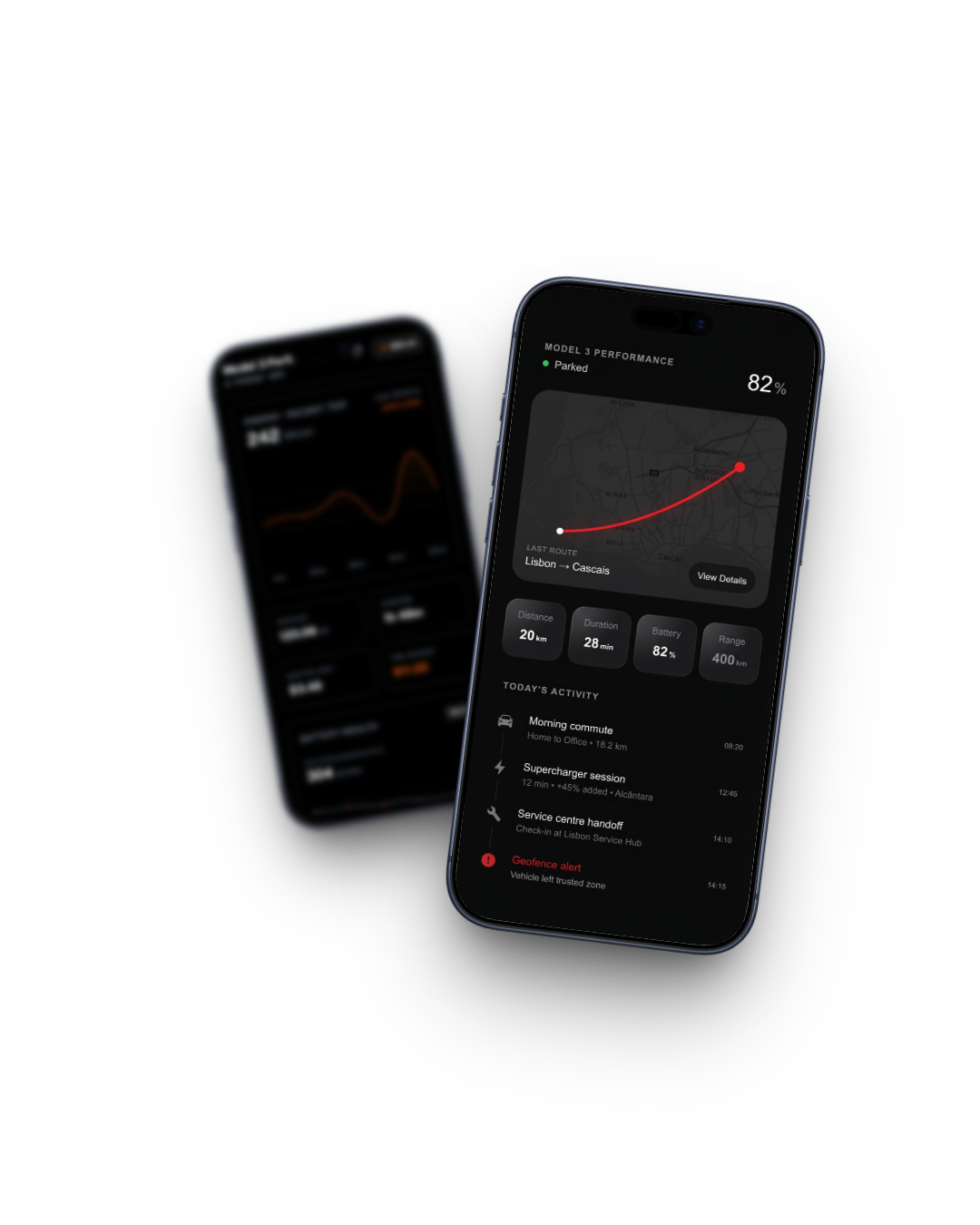 Tesmeter trip tracking app screenshot